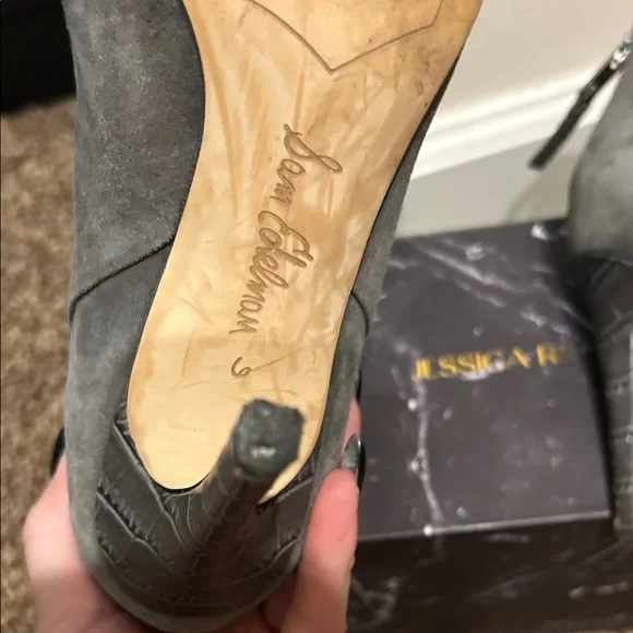 Sam Edelman Gray Suede Ankle Booties - Picture 5 of 7
